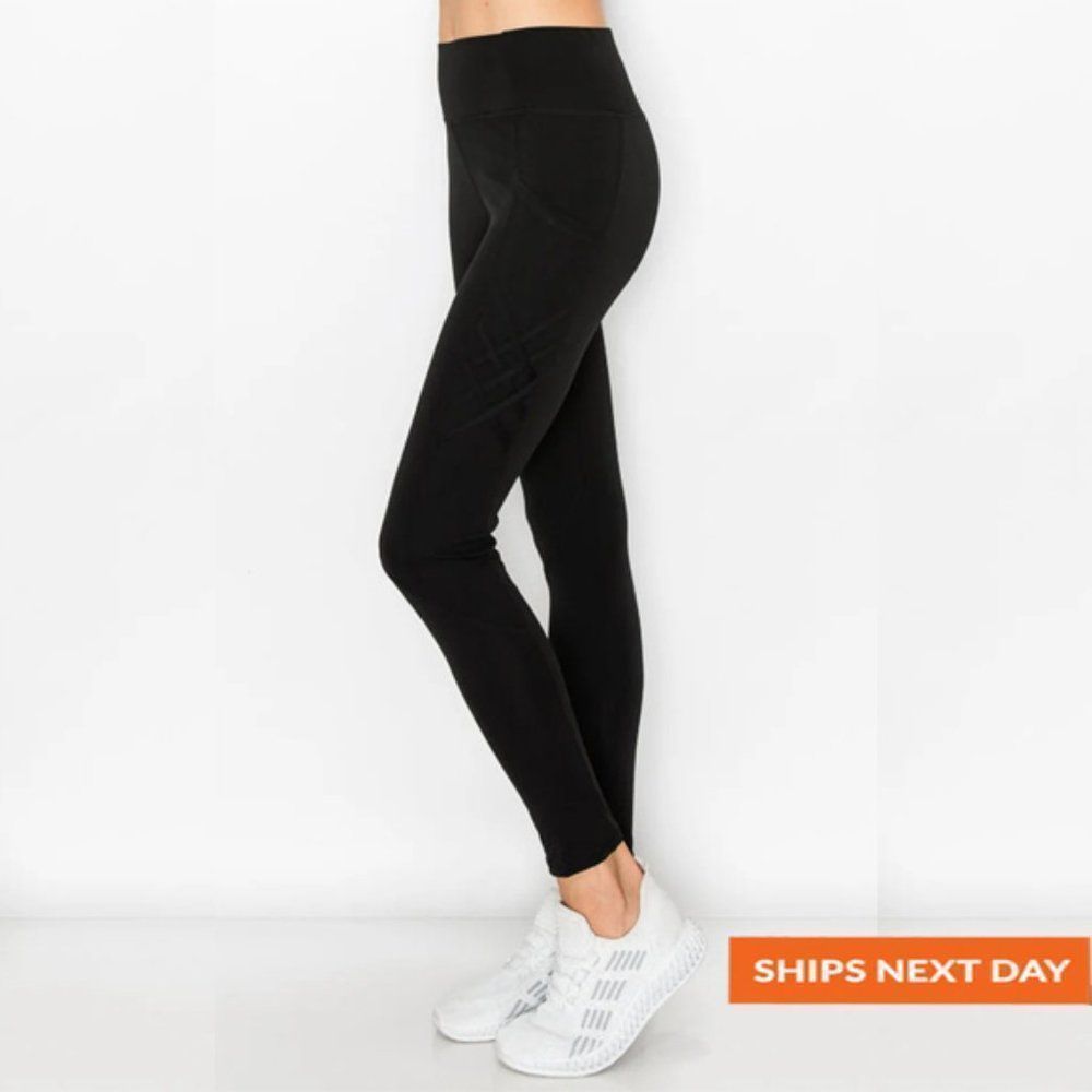 Crisscross Detail Pocket Legging - Pocket Leggings - Leggings - Tights